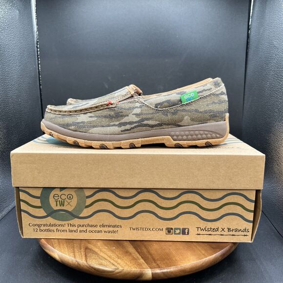 Twisted X Womens Size 9.5 Slip On Driving Moc-Camo Shoes Cellstretch WXC0010 - Picture 1 of 10